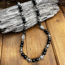 Load image into Gallery viewer, SSP-355 Onyx Sterling Necklace (18”-20”)
