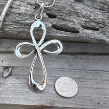 Load image into Gallery viewer, N0779  Sterling Silver Cross Pendant 2.5&quot; Necklace (18&quot;)
