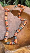 Load image into Gallery viewer, N0614 Turquoise Spiny Oyster Navajo Pearls Necklace (22”-24”)
