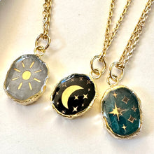 Load image into Gallery viewer, Moon Onyx Gold Necklace - Holiday
