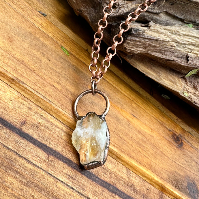N0666  Citrine Copper Necklace