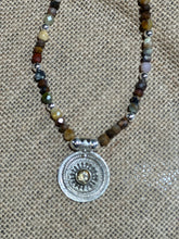 Load image into Gallery viewer, N0559  Picasso Jasper Citrine Oxidized Necklace
