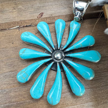 Load image into Gallery viewer, N0615 Turquoise Daisy Necklace (18”-20”)
