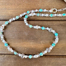 Load image into Gallery viewer, N0777   Turquoise Crystal Sterling Necklace
