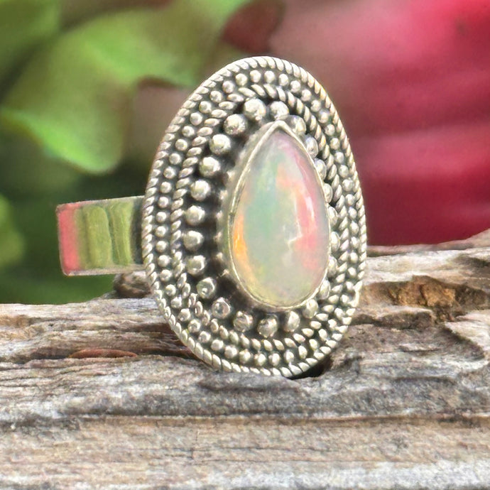 Size 9 - Ethiopian Opal Sterling Silver Ring