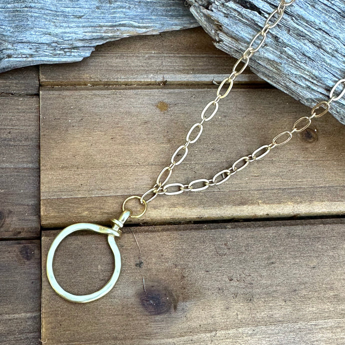 Gold Circle Necklace (20” + 1.5”)
