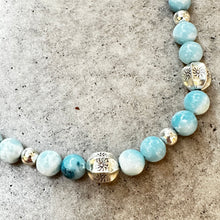Load image into Gallery viewer, SN0159.    18”-20” Larimar Sterling Necklace
