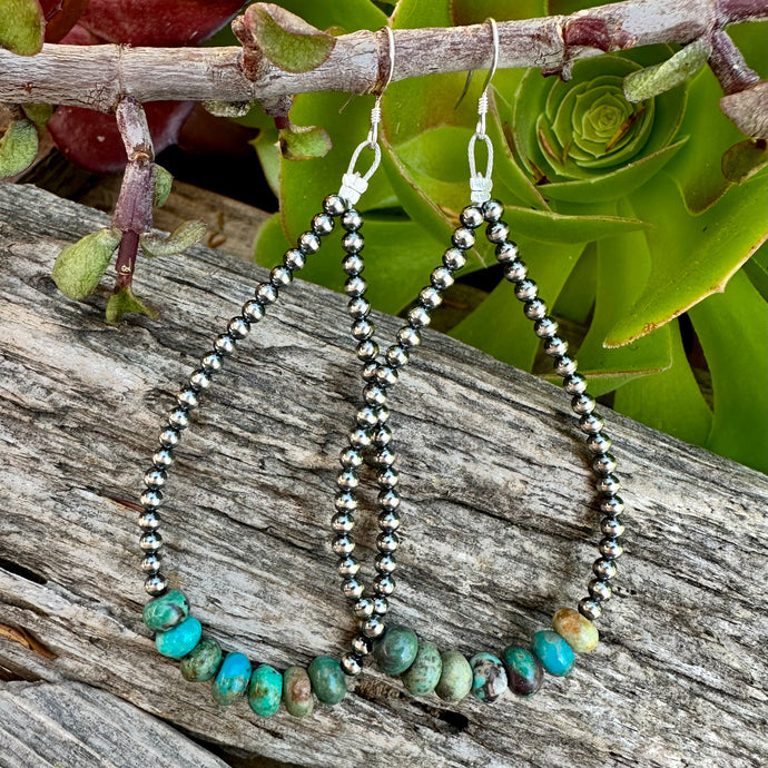 E0518.  3” Navajo Pearls  Earrings