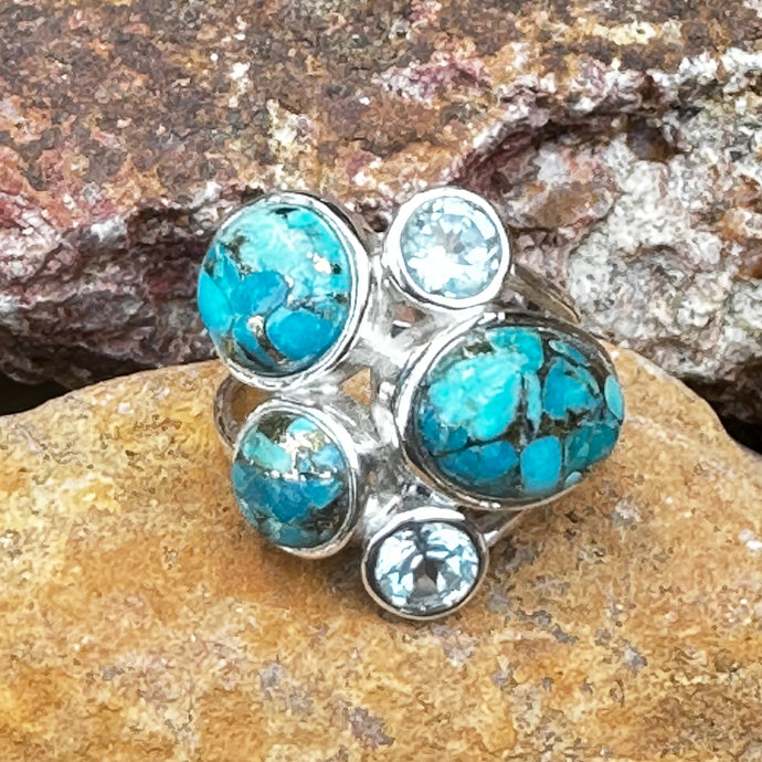 R0171.   Turquoise Topaz Statement Ring