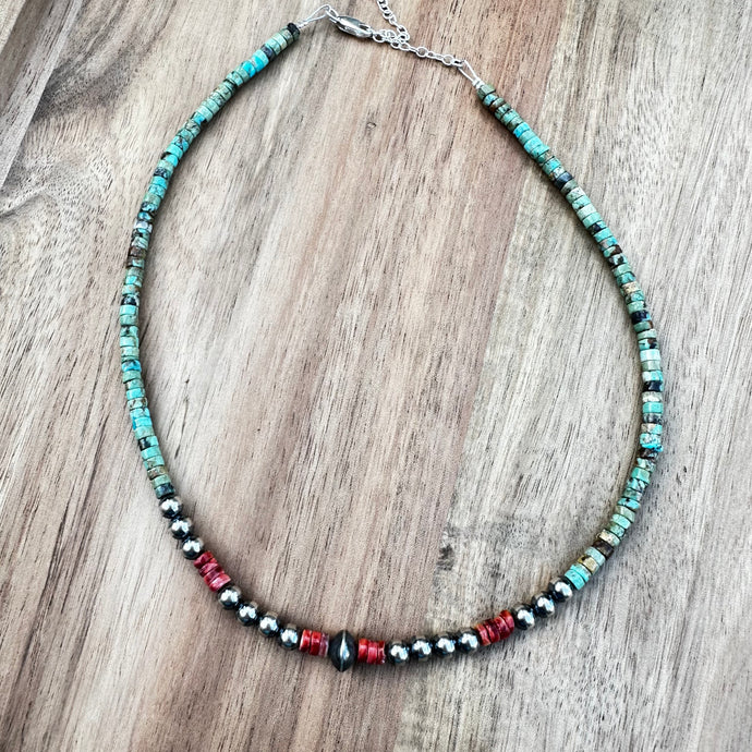 SN0127.  14”-17” Navajo Pearl Necklace