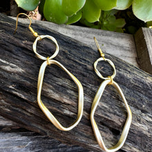 Load image into Gallery viewer, GB0103.   2.6” Matte Gold Earrings
