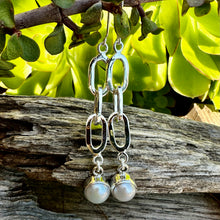 Load image into Gallery viewer, E0507.   Pearl Sterling Silver Earrings
